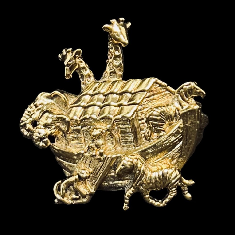 Gold Tone Noah's Ark Brooch (4904)